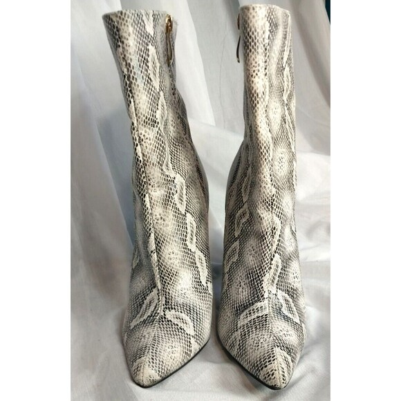 Cape Robbin Snake Reptile Print High Round Heel Shoes Booties Boots Women's 9M - Picture 9 of 13
